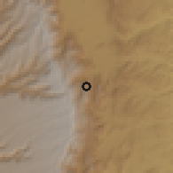 Shaded relief of the 60 km around Majete, drawn from the GMTED2010 grid