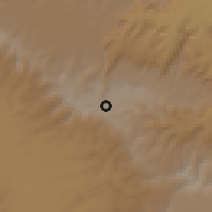 Shaded relief of the 60 km around Mako, drawn from the GMTED2010 grid