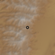 Shaded relief of the 60 km around Maych'ew, drawn from the GMTED2010 grid