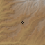 Shaded relief of the 60 km around Mekane Selam, drawn from the GMTED2010 grid