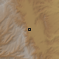 Shaded relief of the 60 km around Mekoy, drawn from the GMTED2010 grid