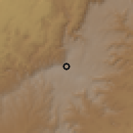Shaded relief of the 60 km around Amba Giorgis, drawn from the GMTED2010 grid