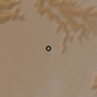 Shaded relief of the 60 km around Mendida, drawn from the GMTED2010 grid
