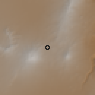 Shaded relief of the 60 km around Meraro, drawn from the GMTED2010 grid