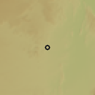 Shaded relief of the 60 km around Mile, drawn from the GMTED2010 grid