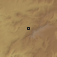 Shaded relief of the 60 km around Mīzan Teferi, drawn from the GMTED2010 grid