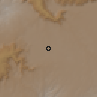 Shaded relief of the 60 km around Muka Turi, drawn from the GMTED2010 grid