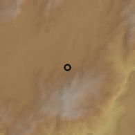 Shaded relief of the 60 km around Nada, drawn from the GMTED2010 grid
