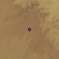 Shaded relief of the 60 km around Nedjo, drawn from the GMTED2010 grid