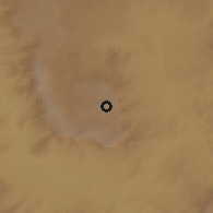 Shaded relief of the 60 km around Nunu, drawn from the GMTED2010 grid