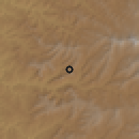 Shaded relief of the 60 km around Amde Werk, drawn from the GMTED2010 grid