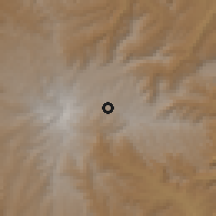 Shaded relief of the 60 km around Sali, drawn from the GMTED2010 grid