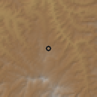 Shaded relief of the 60 km around Sek'ot'a, drawn from the GMTED2010 grid