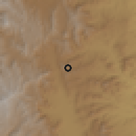 Shaded relief of the 60 km around Ancharo, drawn from the GMTED2010 grid