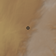Shaded relief of the 60 km around Teferi Kela, drawn from the GMTED2010 grid