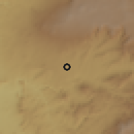 Shaded relief of the 60 km around Tēppī, drawn from the GMTED2010 grid