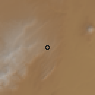 Shaded relief of the 60 km around Tiya, drawn from the GMTED2010 grid