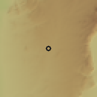 Shaded relief of the 60 km around Turmi, drawn from the GMTED2010 grid