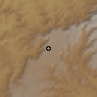 Shaded relief of the 60 km around Wekin, drawn from the GMTED2010 grid