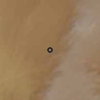 Shaded relief of the 60 km around Wendo, drawn from the GMTED2010 grid