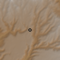 Shaded relief of the 60 km around Were Īlu, drawn from the GMTED2010 grid
