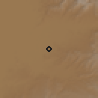 Shaded relief of the 60 km around Werota, drawn from the GMTED2010 grid