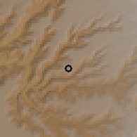 Shaded relief of the 60 km around Weyin Amba, drawn from the GMTED2010 grid
