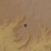 Shaded relief of the 60 km around Yejube, drawn from the GMTED2010 grid