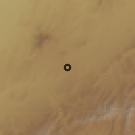 Shaded relief of the 60 km around Asebot, drawn from the GMTED2010 grid