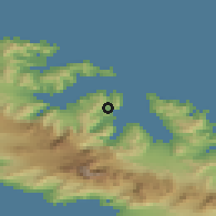 Shaded relief of the 48 km around Grytviken, drawn from the GMTED2010 grid