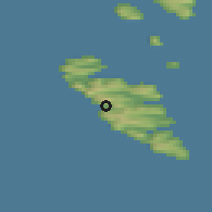 Shaded relief of the 45 km around Fámjin, drawn from the GMTED2010 grid