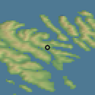Shaded relief of the 44 km around Undir Gøtueiði, drawn from the GMTED2010 grid