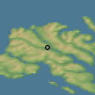 Shaded relief of the 44 km around Hvalvík, drawn from the GMTED2010 grid