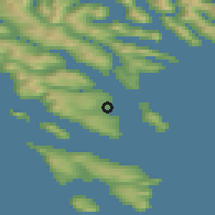 Shaded relief of the 44 km around Hvítanes, drawn from the GMTED2010 grid