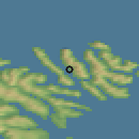 Shaded relief of the 44 km around Kunoy, drawn from the GMTED2010 grid