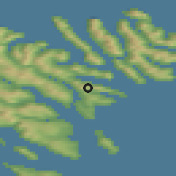 Shaded relief of the 44 km around Lambi, drawn from the GMTED2010 grid
