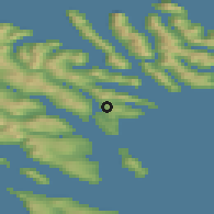 Shaded relief of the 44 km around Saltangará, drawn from the GMTED2010 grid