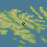 Shaded relief of the 44 km around Selatrað, drawn from the GMTED2010 grid