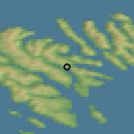 Shaded relief of the 44 km around Skipanes, drawn from the GMTED2010 grid