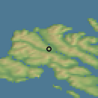 Shaded relief of the 44 km around Streymnes, drawn from the GMTED2010 grid