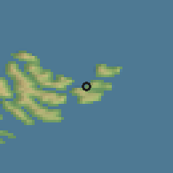 Shaded relief of the 44 km around Svínoy, drawn from the GMTED2010 grid