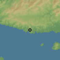 Shaded relief of the 59 km around Deuba, drawn from the GMTED2010 grid
