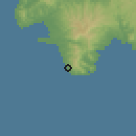 Shaded relief of the 59 km around Navouvalu, drawn from the GMTED2010 grid