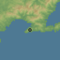 Shaded relief of the 59 km around Savusavu, drawn from the GMTED2010 grid