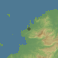 Shaded relief of the 59 km around Lautoka, drawn from the GMTED2010 grid