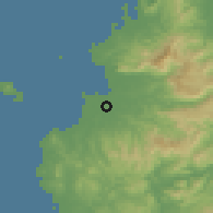 Shaded relief of the 59 km around Nadi, drawn from the GMTED2010 grid