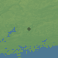 Shaded relief of the 45 km around Karjaa, drawn from the GMTED2010 grid