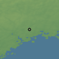 Shaded relief of the 45 km around Kauniainen, drawn from the GMTED2010 grid