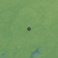 Shaded relief of the 45 km around Kisko, drawn from the GMTED2010 grid
