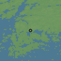 Shaded relief of the 45 km around Dragsfjärd, drawn from the GMTED2010 grid
